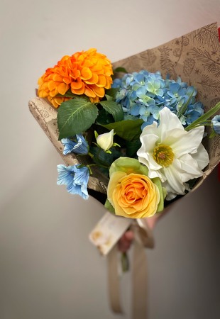 Bright Blue Everlasting Bouquet