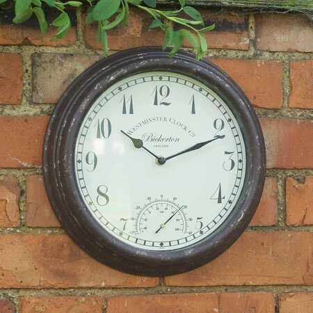 12in Bickerton Wall Clock & Thermometer