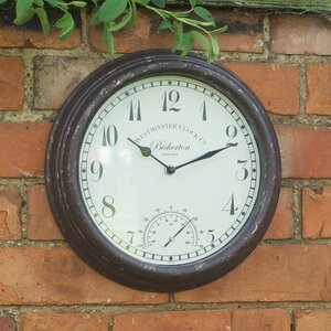 12in Bickerton Wall Clock & Thermometer