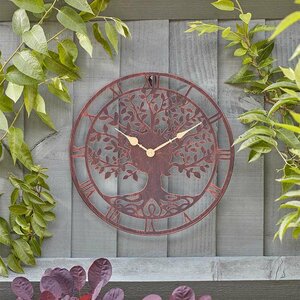 13.5in Tree of Life Wall Clock - Bronze