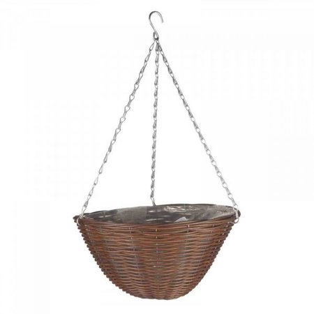 14'' Chestnut Faux Rattan Basket