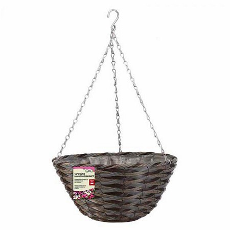 14'' Pinto Faux Rattan Basket