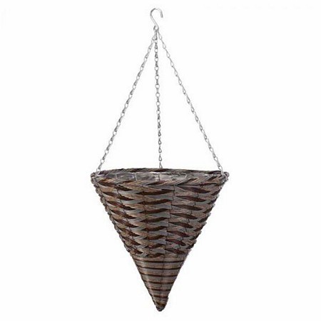 14'' Pinto Faux Rattan Cone