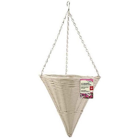 14'' Seashell Faux Rattan Cone