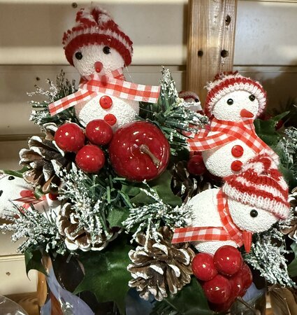 7" Snowman Pick With Berries