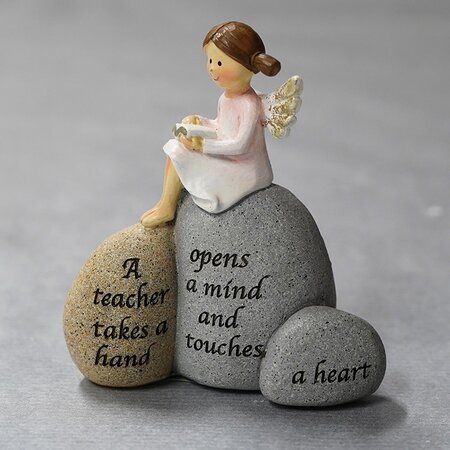 Angel Teacher on stone 8.5x9cm