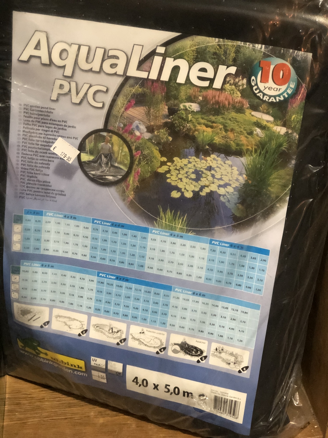 Pond Liner Ubbink AquaLiner PVC 0,5 mm 4 x 5 m