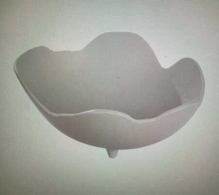 Bowl, round, Aluminum/ cream Medium