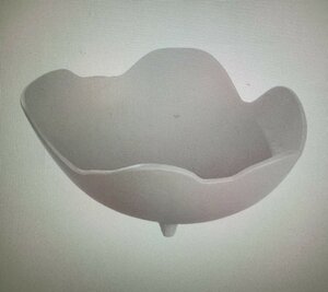 Bowl, round, Aluminum/ cream Medium