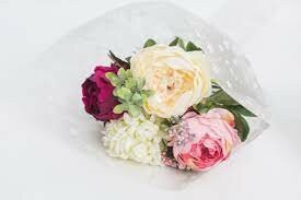 BQ open top mixed peony & Pom Pink/Magenta