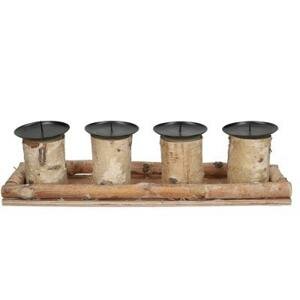 Candle holder birch 40*10*10cm