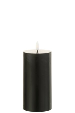 CANDLE LED BLACK MEDIUM (7.5x7.5x15cm)
