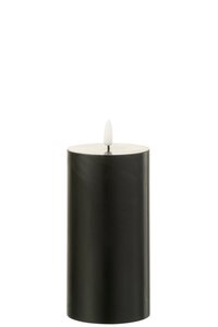 CANDLE LED BLACK MEDIUM (7.5x7.5x15cm)