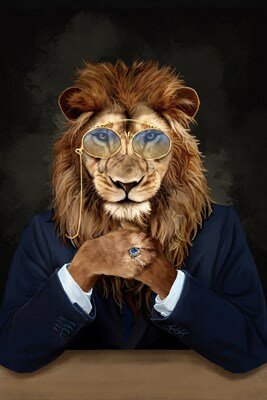 Canvas Oil Dapper Lion 60x90cm