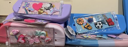 Charm Pencil Case, silicone, 6 colours assorted