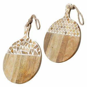 Chopping board round Mango wood (2Assorted)