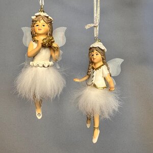 Christmas fairy tree trims 2ass. 6.5x3x12cm