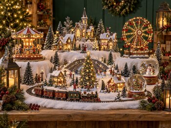 Christmas Village & Snow Globes