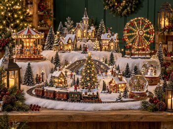 Christmas Village & Snow Globes