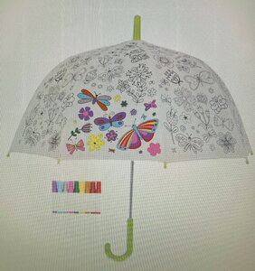 Colour-in umbrella flowers