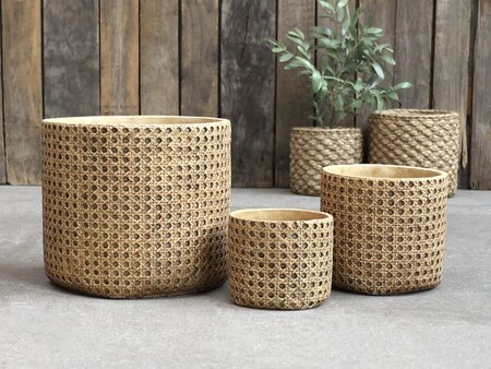 Corte Flowerpot w. French wicker pattern