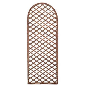 Curved Top Framed Willow Trellis Panel