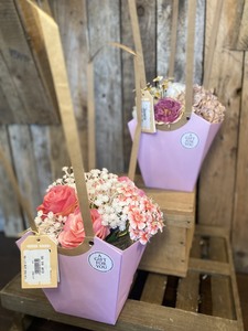 Deluxe Pink Rose Artificial Flower Arrangement in Gift Bag. - image 1