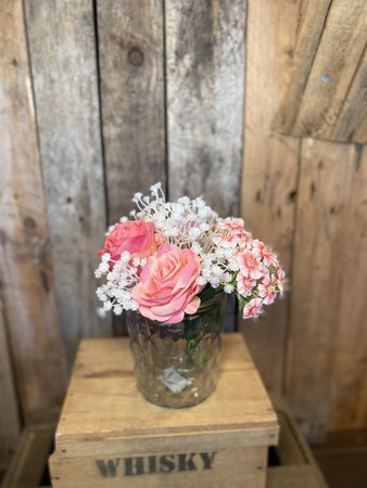 Deluxe Pink Rose Artificial Flower Arrangement in Gift Bag. - image 3