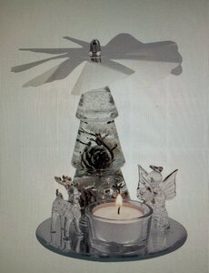 Dreamlight, Tealight candle holder, Pyramid mini onmirror, "Winter Story", Glass