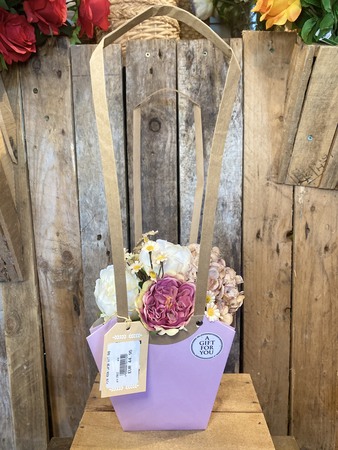 Dusty Pink Autumn Flower Arrangement in Gift Bag.  - image 1