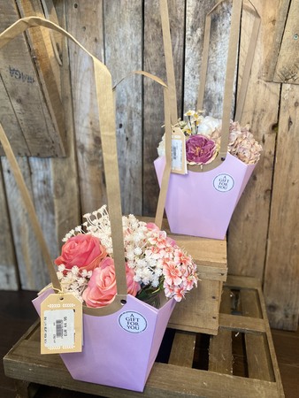 Dusty Pink Autumn Flower Arrangement in Gift Bag.  - image 4