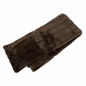 Faux fur throw d. brown - l180xw140cm