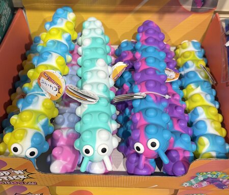 Fidget Pop N' Stick Toy, Caterpillar,  4 ass.