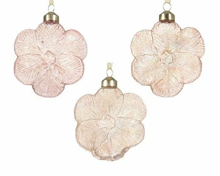 Flower glass iris finish w gold glitter3colours assorted