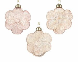 Flower glass iris finish w gold glitter3colours assorted