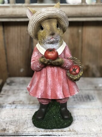Girl Rabbit Gathering Tomatoes