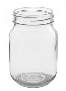 Glass 13cm jam jar clear