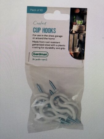 GM Coated Cup Hooks 10pk
