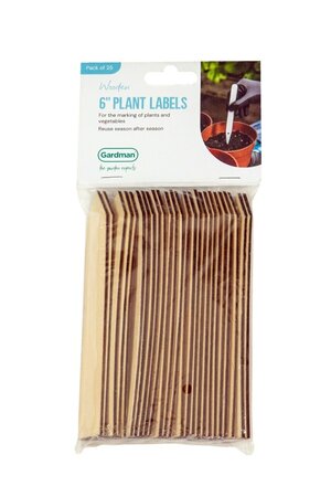 GM Wooden Plant Labels 15cm (6") 25pk FSC
