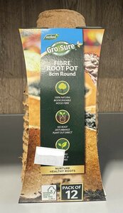 Gro-Sure Fibre Pots Round 8cm 12pk