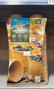 Gro-Sure Fibre Pots Round 8cm 48pk