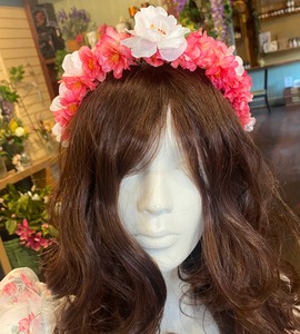 Handmade Hot Pink Flower Crown - image 3