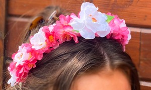 Handmade Hot Pink Flower Crown - image 2