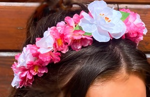 Handmade Hot Pink Flower Crown - image 1