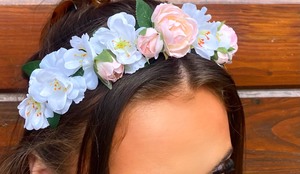 Handmade Pink Rose Flower Crown - image 2