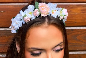 Handmade Pink Rose Flower Crown - image 1