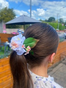 Handmade White Floral Ponytail Clip - image 3