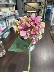 Hydrangea spray 53cm lt purple/green