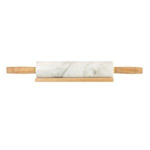 KITCHEN PANTRY MARBLE ROLLING PIN WITH STA