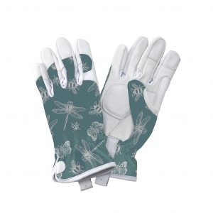 KS Leather Gloves Flutter Bugs Teal Medium